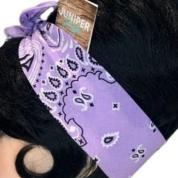 Lavender Paisley Rockabilly Bandana Tie Headband - Picture 8 of 13